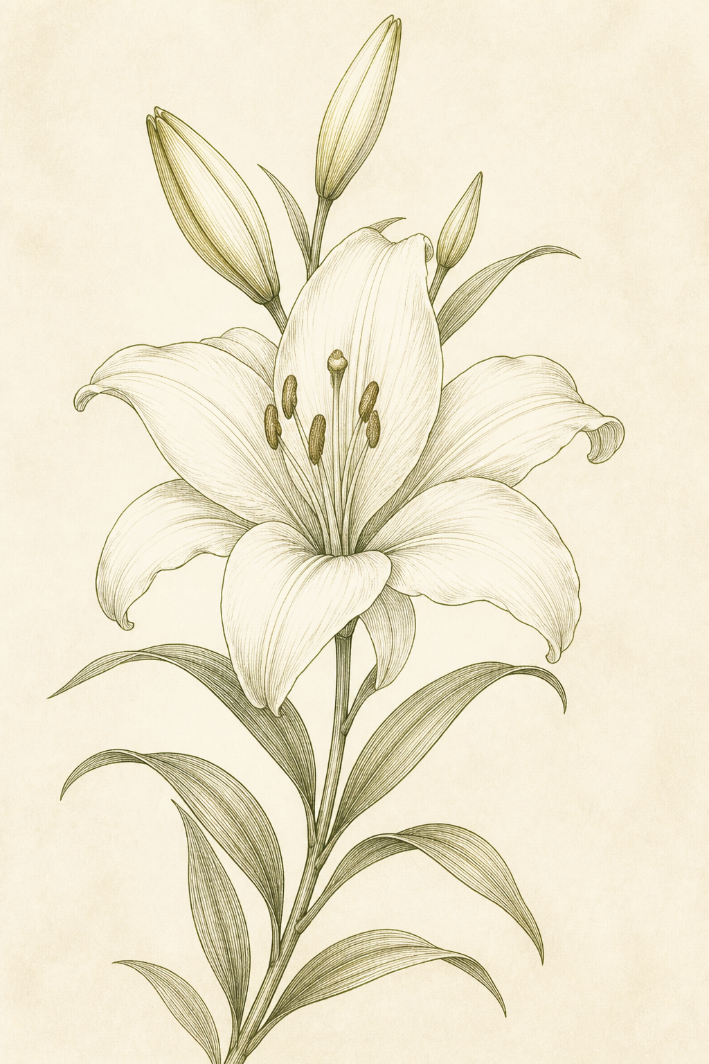 Botanical lily illustration